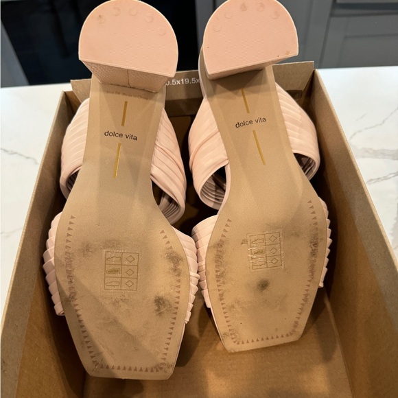 Dolce Vita Pilton heels light pink stella 7.5 ruched design open back sandals - Picture 7 of 10